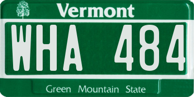 VT license plate WHA484