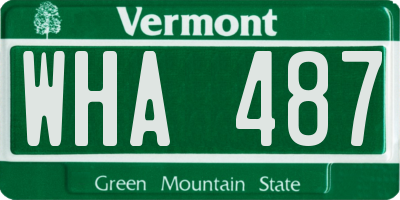 VT license plate WHA487