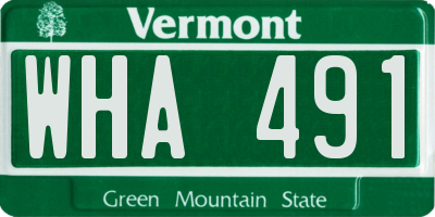 VT license plate WHA491