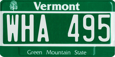 VT license plate WHA495