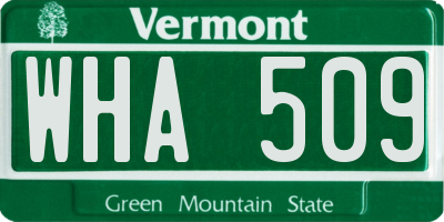 VT license plate WHA509