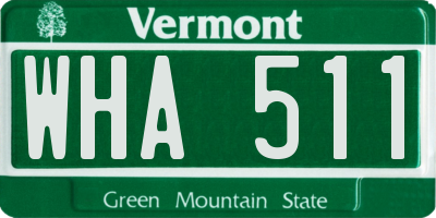 VT license plate WHA511