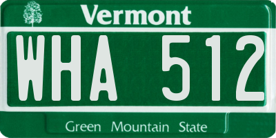 VT license plate WHA512