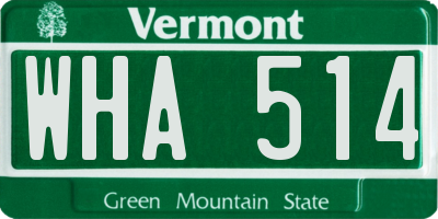VT license plate WHA514
