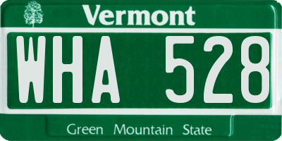 VT license plate WHA528