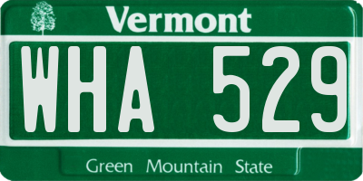 VT license plate WHA529