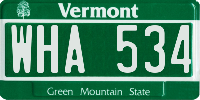VT license plate WHA534