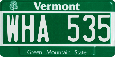 VT license plate WHA535