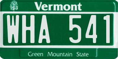 VT license plate WHA541