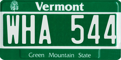 VT license plate WHA544