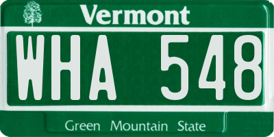 VT license plate WHA548