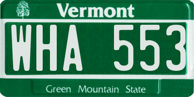 VT license plate WHA553