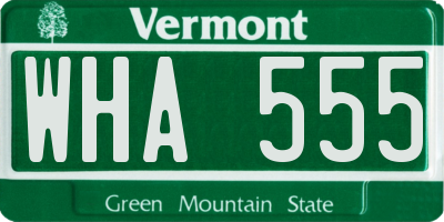 VT license plate WHA555