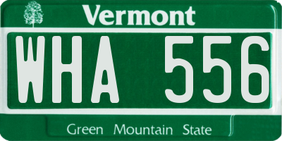 VT license plate WHA556