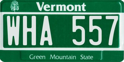 VT license plate WHA557