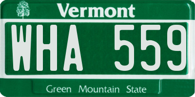VT license plate WHA559