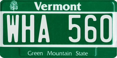 VT license plate WHA560