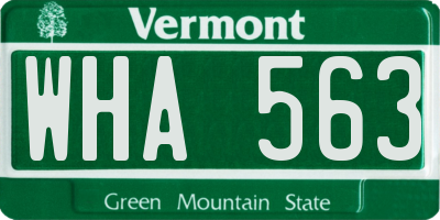 VT license plate WHA563
