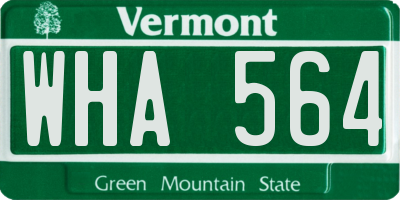 VT license plate WHA564