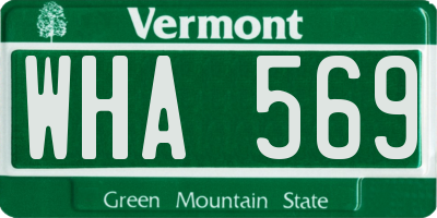 VT license plate WHA569