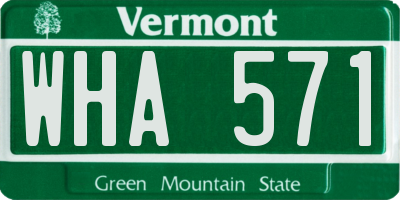 VT license plate WHA571