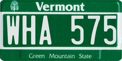 VT license plate WHA575