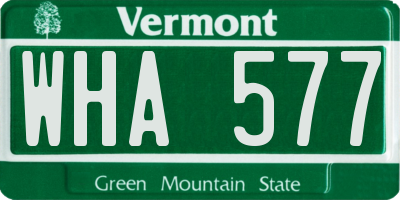 VT license plate WHA577