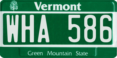 VT license plate WHA586