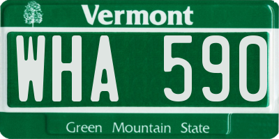 VT license plate WHA590