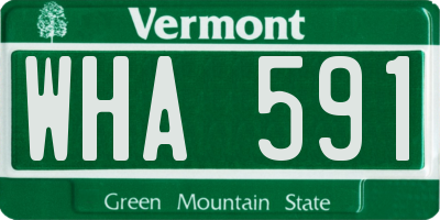 VT license plate WHA591
