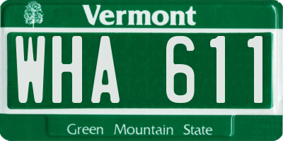 VT license plate WHA611