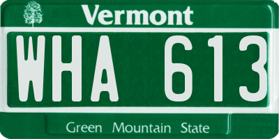 VT license plate WHA613