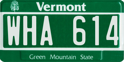 VT license plate WHA614