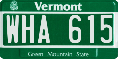 VT license plate WHA615