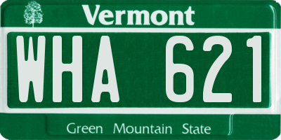 VT license plate WHA621