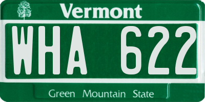 VT license plate WHA622