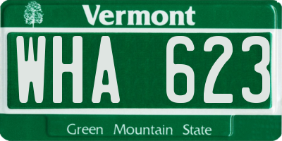 VT license plate WHA623