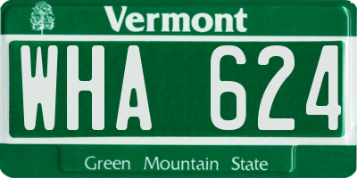 VT license plate WHA624