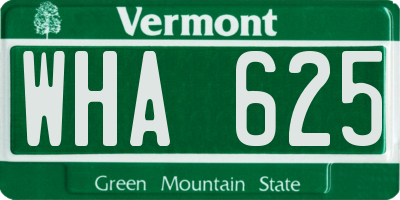 VT license plate WHA625