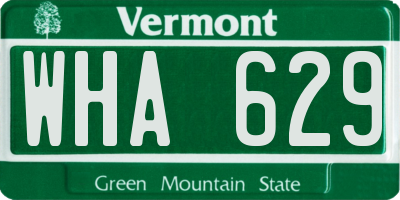 VT license plate WHA629