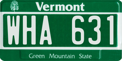 VT license plate WHA631