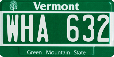 VT license plate WHA632