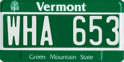 VT license plate WHA653