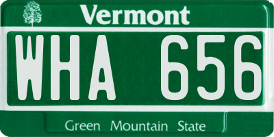 VT license plate WHA656