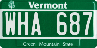 VT license plate WHA687