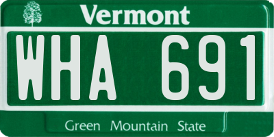 VT license plate WHA691