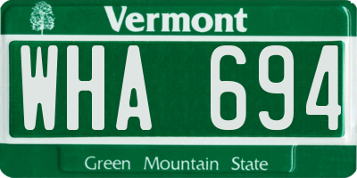 VT license plate WHA694