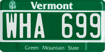 VT license plate WHA699