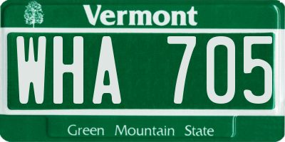 VT license plate WHA705