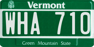 VT license plate WHA710